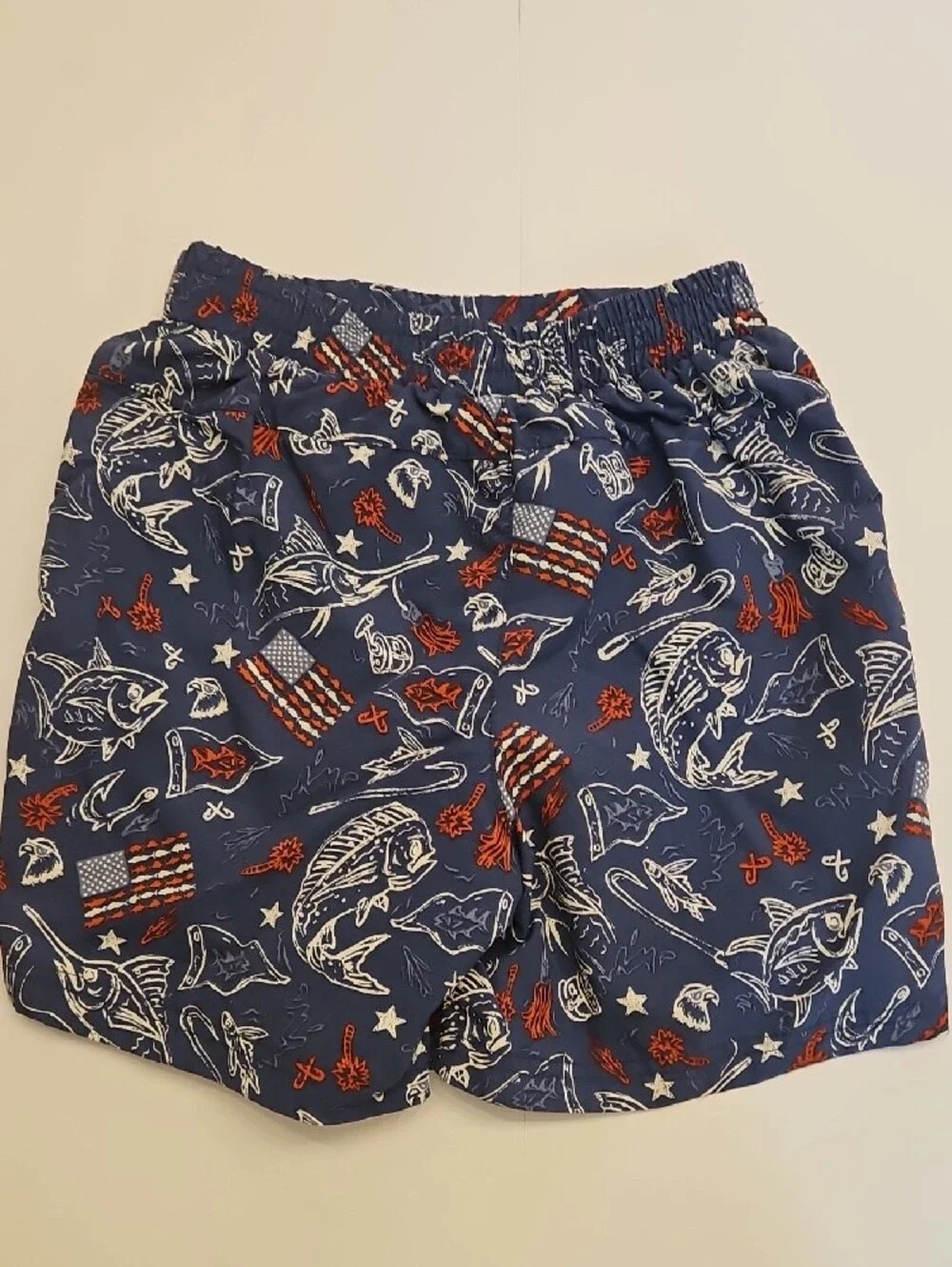 Columbia Boys' Navy Blue Fish & Flag Swim Trunks